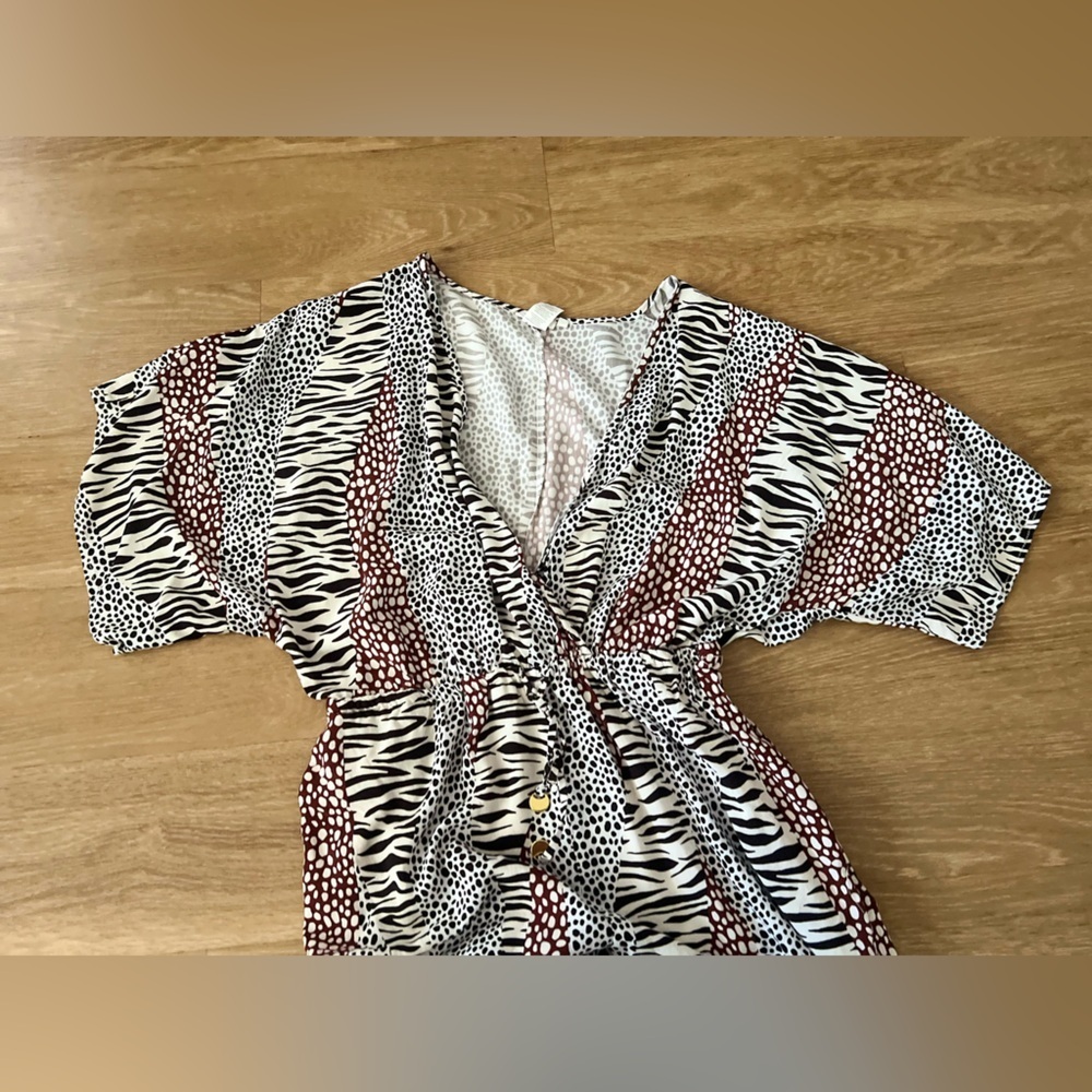 Bleu Rod Beattie Black and White Snakeskin Jumpsuit, size M - Picture 5 of 9